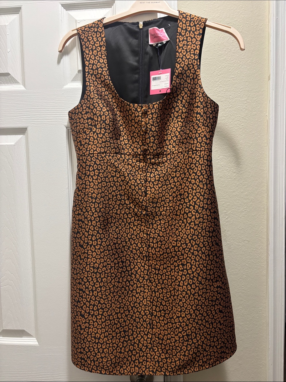 Kate Spade Sleeveless Mini Dress in Brown and Black Leopard